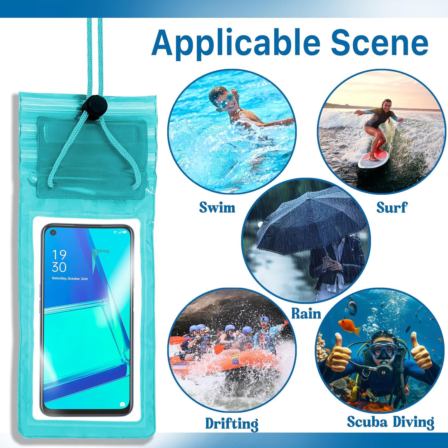 Waterproof Mobile Pouch – Universal Size, Silicone Material, Dust & Dirt Resistant for Outdoor Protection