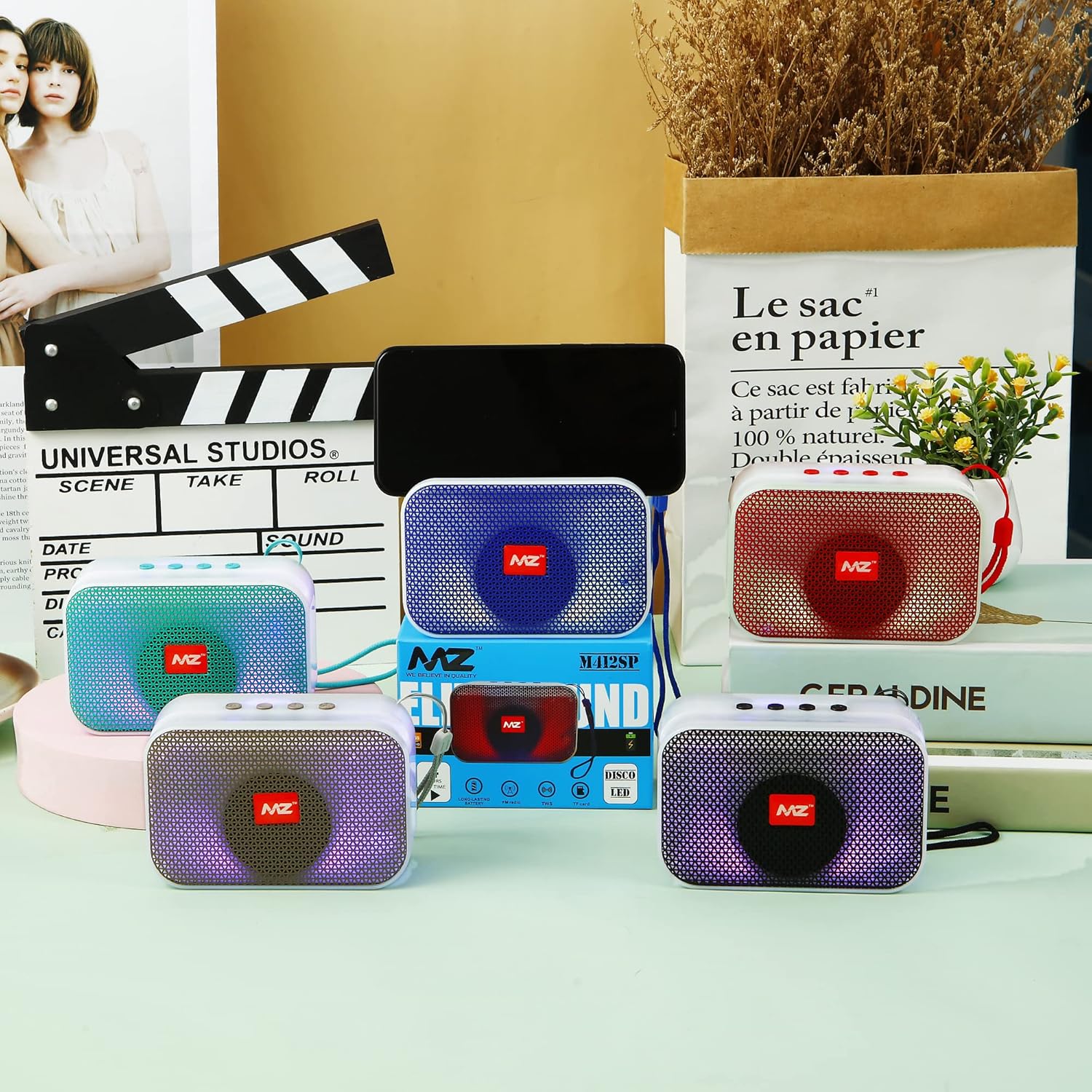 MZ M412SP (Portable Bluetooth Speaker) Dynamic Thunder Sound with High Bass 5 W Bluetooth Speaker 1200mAh Battery (Random Color)