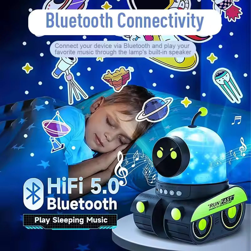 LED Galaxy Robot Starry Sky Projector Night Light with Bluetooth Music – Ideal for Kids’ Bedrooms & Parties
