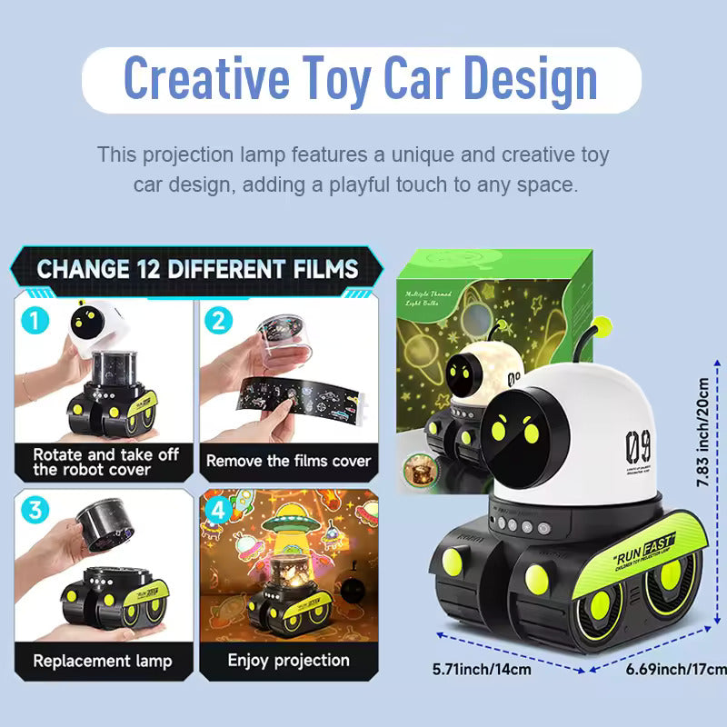 LED Galaxy Robot Starry Sky Projector Night Light with Bluetooth Music – Ideal for Kids’ Bedrooms & Parties