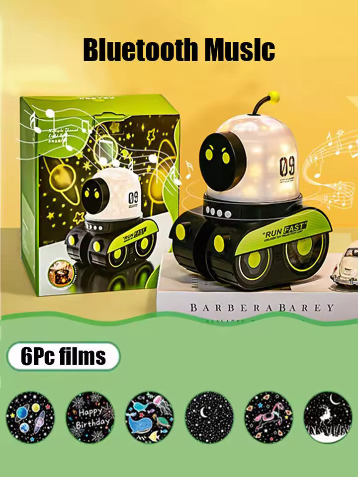 LED Galaxy Robot Starry Sky Projector Night Light with Bluetooth Music – Ideal for Kids’ Bedrooms & Parties