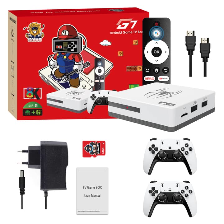 G7 Game Box Android 12 HD 8k Video Game Console 2.4G Dual Wifi Wireless PS 5 Gamepad Video Game Consoles