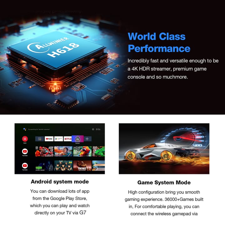 G7 Game Box Android 12 HD 8k Video Game Console 2.4G Dual Wifi Wireless PS 5 Gamepad Video Game Consoles