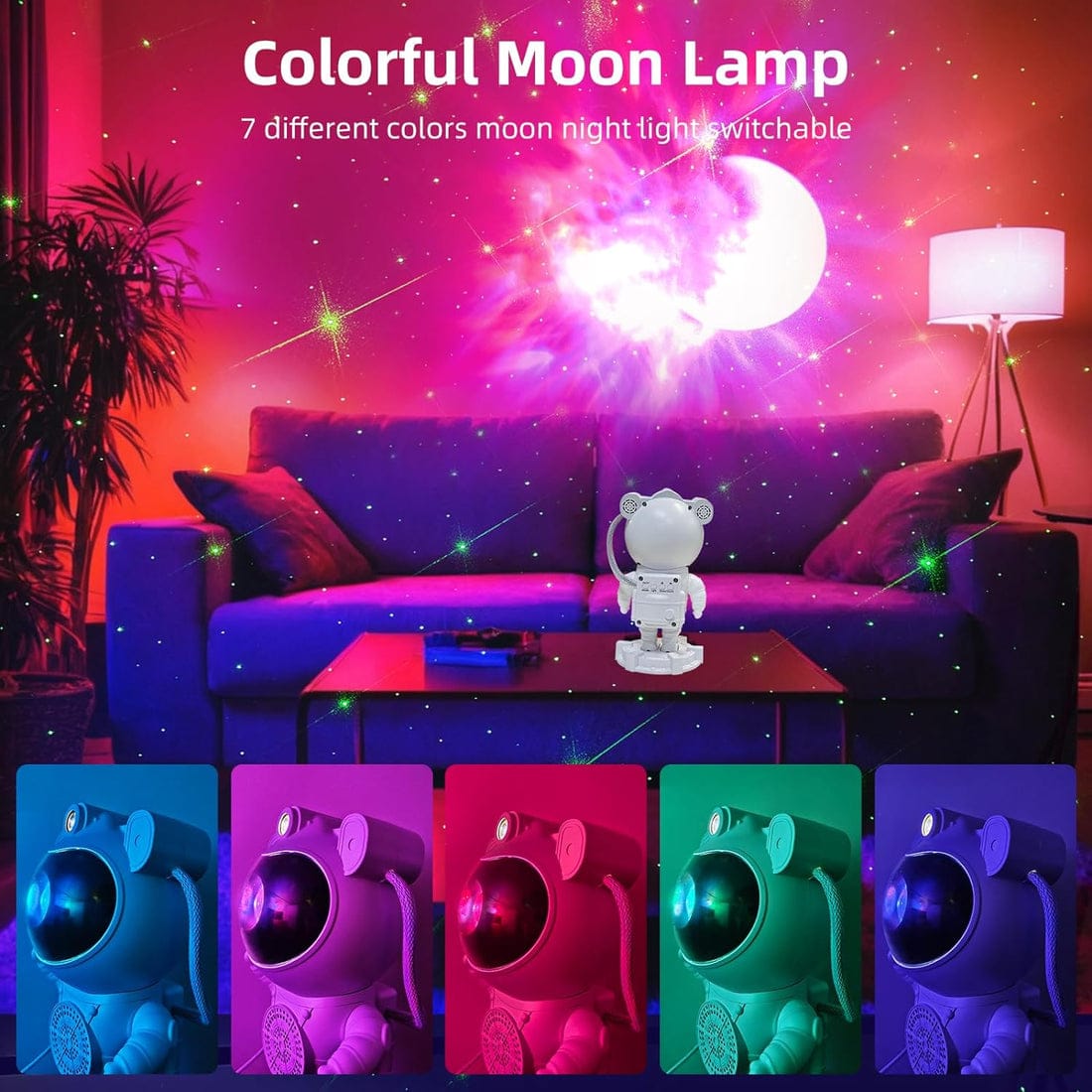 Galaxy Star Projector with Bluetooth Speaker – 9 Nebula Effects, 8 Natural Sounds, 360° Rotation, Remote & Timer – Perfect Multicolor Night Light for Kids & Adults Bedroom Decor