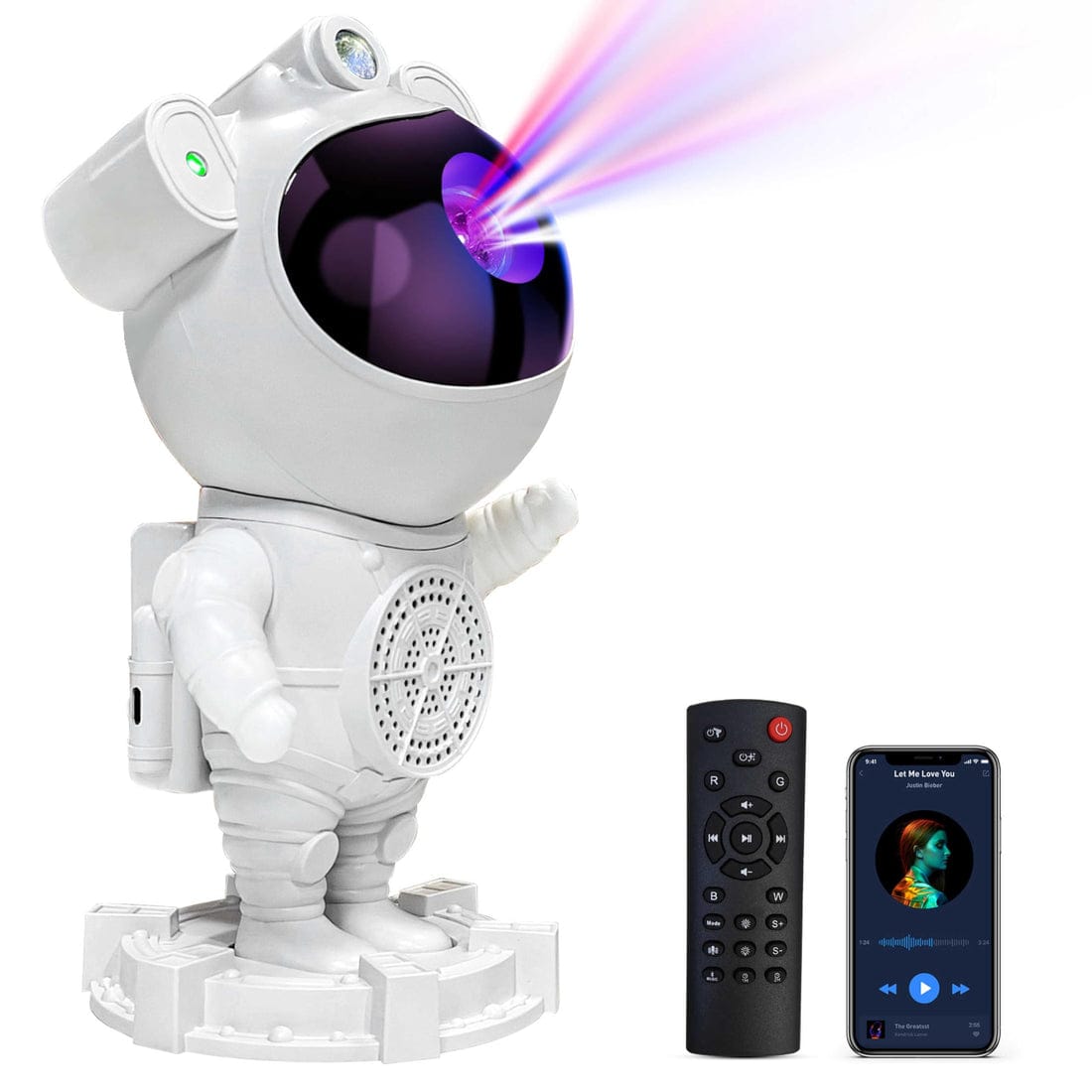 Galaxy Star Projector with Bluetooth Speaker – 9 Nebula Effects, 8 Natural Sounds, 360° Rotation, Remote & Timer – Perfect Multicolor Night Light for Kids & Adults Bedroom Decor