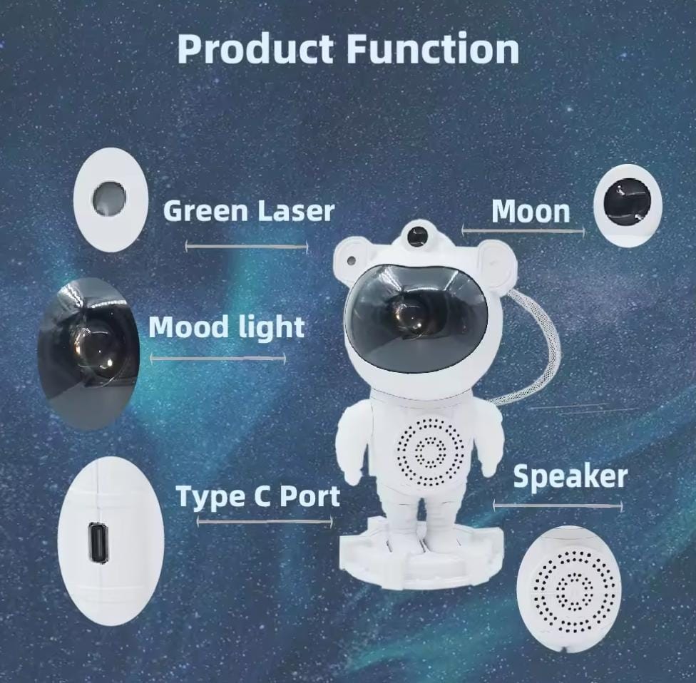 Galaxy Star Projector with Bluetooth Speaker – 9 Nebula Effects, 8 Natural Sounds, 360° Rotation, Remote & Timer – Perfect Multicolor Night Light for Kids & Adults Bedroom Decor