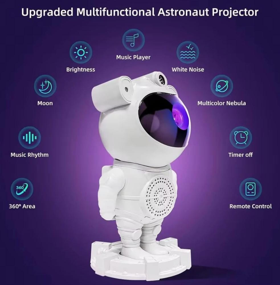 Galaxy Star Projector with Bluetooth Speaker – 9 Nebula Effects, 8 Natural Sounds, 360° Rotation, Remote & Timer – Perfect Multicolor Night Light for Kids & Adults Bedroom Decor