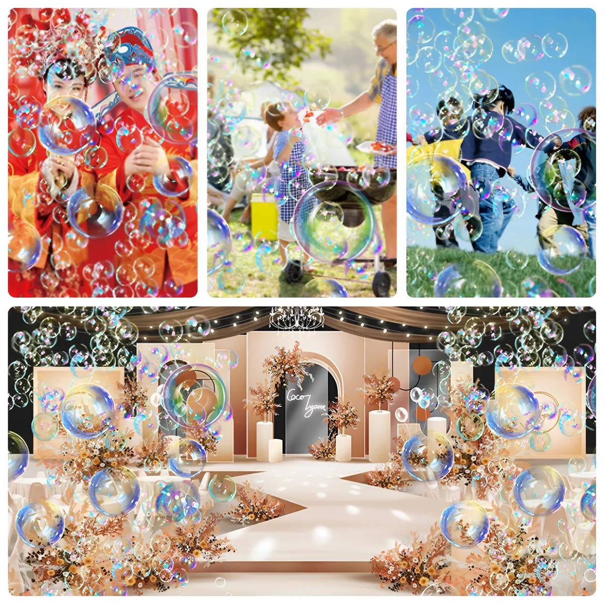 Rechargeable Automatic Bubble Machine for Kids – LED Lights, Music & Colourful Bubbles for Indoor & Outdoor Play