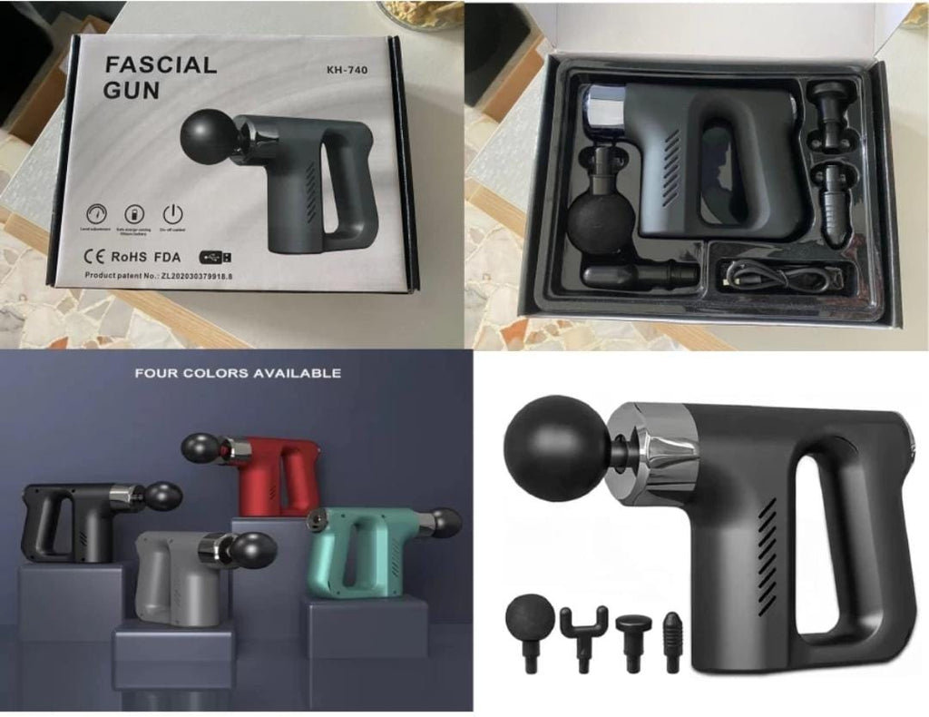 Fascial gun muscle massager with 4 Heads Handheld Physiotherapy Massager, Deep Tissue Physio Percussion (Multicolor)
