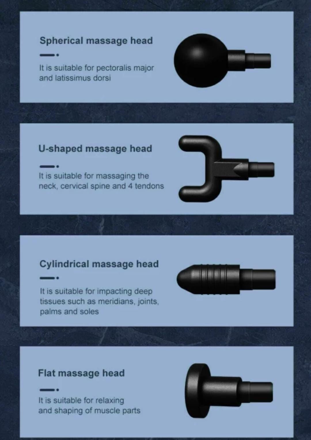 Fascial gun muscle massager with 4 Heads Handheld Physiotherapy Massager, Deep Tissue Physio Percussion (Multicolor)