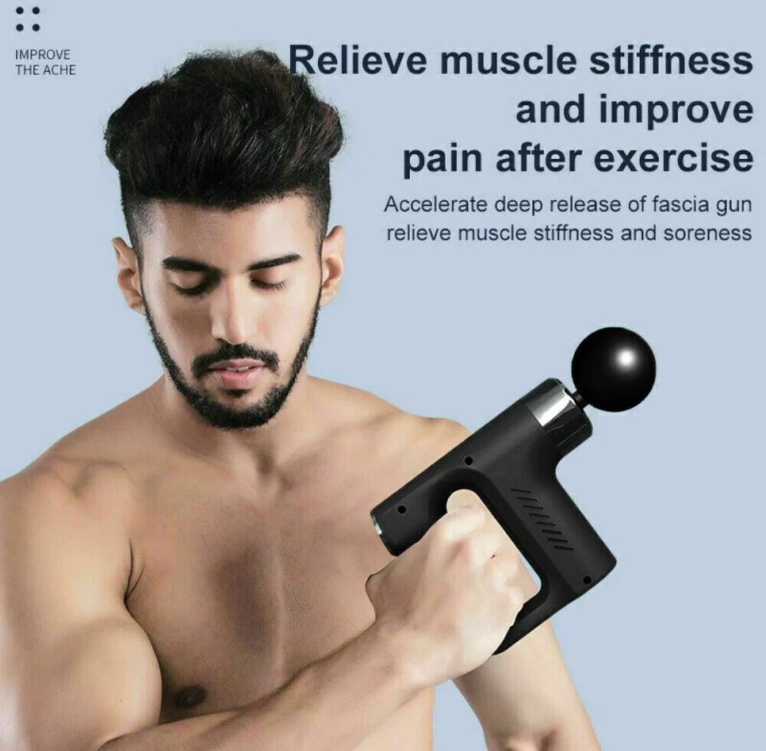 Fascial gun muscle massager with 4 Heads Handheld Physiotherapy Massager, Deep Tissue Physio Percussion (Multicolor)