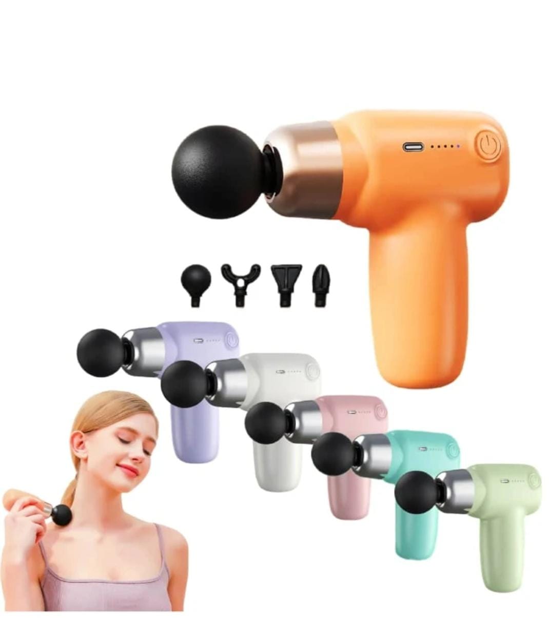 Compact Massager for Full Body Pain Relief- Deep Tissue Massage Machine for Legs & Arms, Use at Home, Gym & During Travel (Random Color)
