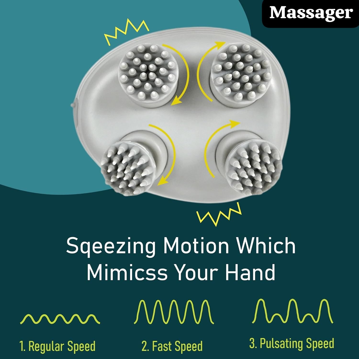 Head & Scalp Massager for Hair Growth – 360° Rotation, Detachable Heads, and Kneading Massage Therapy