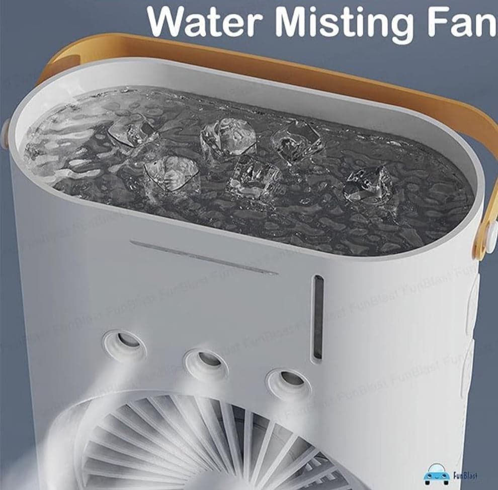 Portable Double-Ended Spray Fan – Cool, Quiet & Energy-Efficient Air Circulator with Water/Ice Chamber