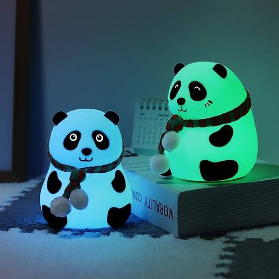 Panda Night Lamp Silicone material with 7 Colour Changing Light For Kids Bedroom, Usb Rechargeable, Birthday Gift For Girls And Boys