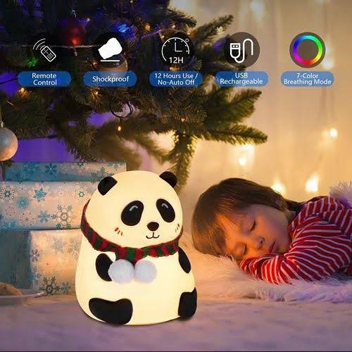 Panda Night Lamp Silicone material with 7 Colour Changing Light For Kids Bedroom, Usb Rechargeable, Birthday Gift For Girls And Boys