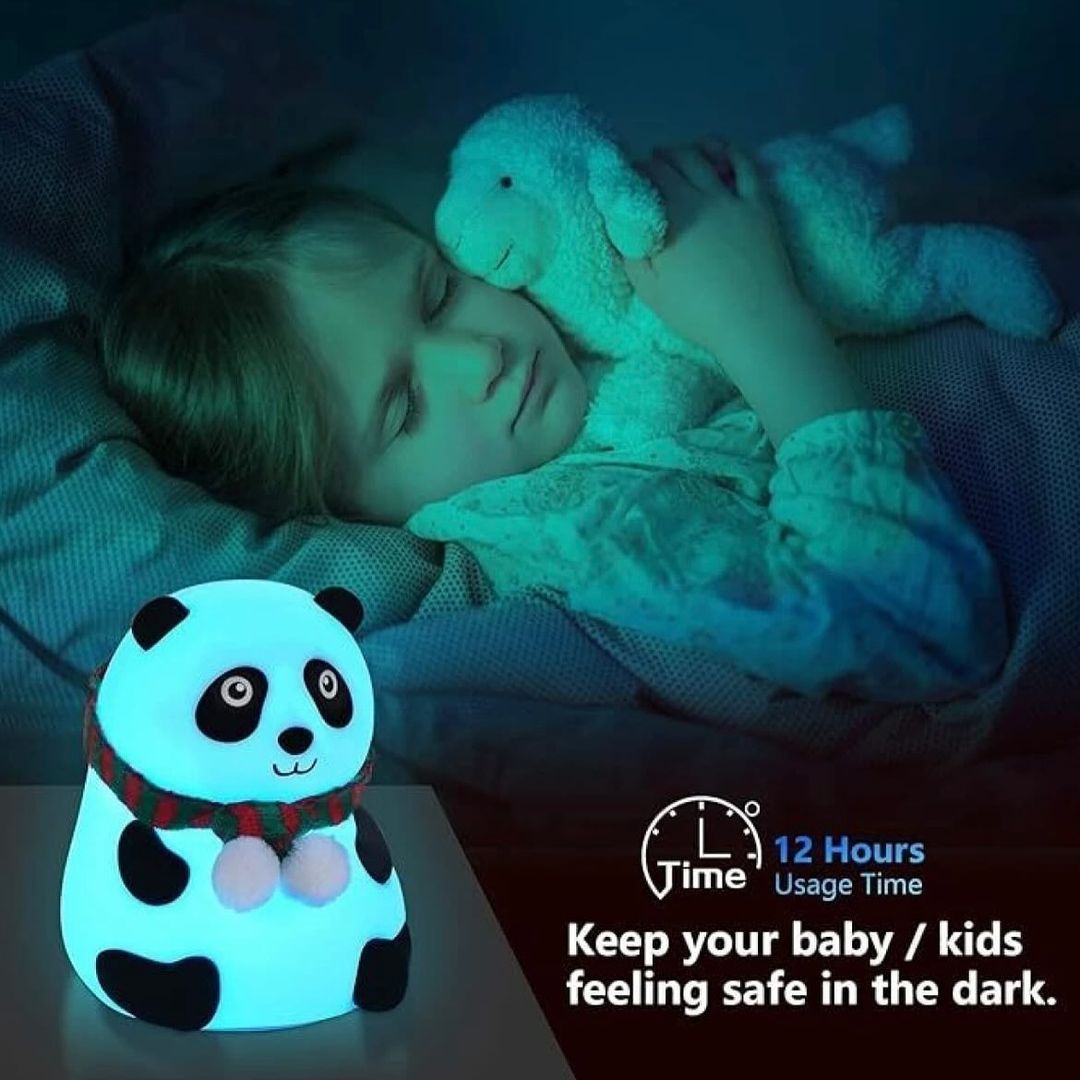 Panda Night Lamp Silicone material with 7 Colour Changing Light For Kids Bedroom, Usb Rechargeable, Birthday Gift For Girls And Boys