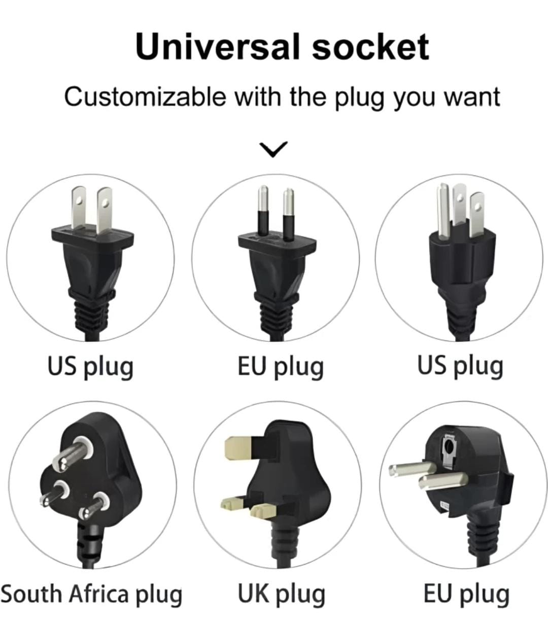 1-C Type & 2 USB Charging Ports with 4 AC Power Sockets – 1.8M Cord Length, 10A Three-Pin Socket for Efficient Power Management