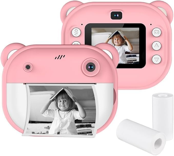 Kids Instant Print Camera – 1080P Video, Thermal Printing & Fun Features | Rechargeable, Kid-Friendly Design