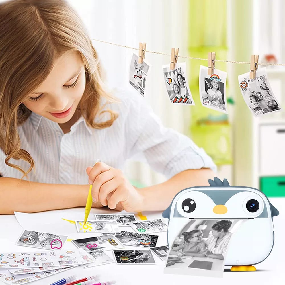 Kids Instant Print Camera – Dual HD Lens, 2.4” Display, Filters & Frames, Thermal Printing & Rechargeable Battery