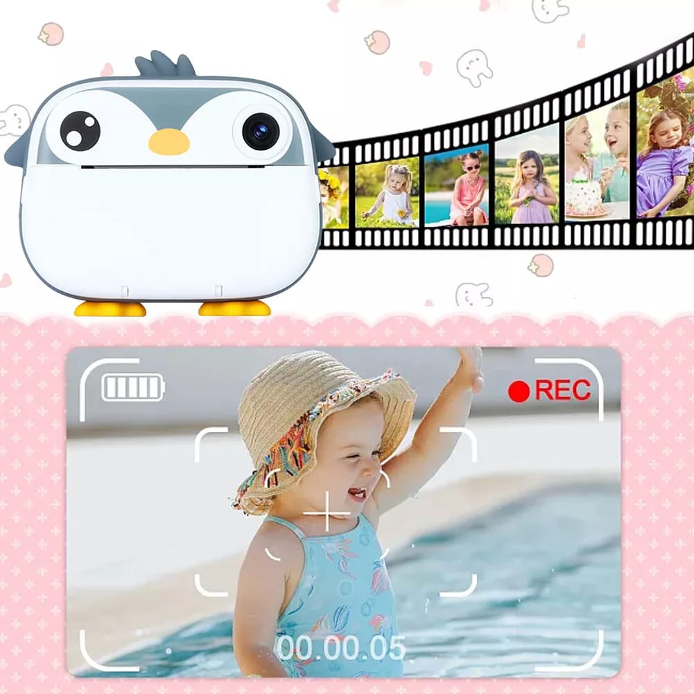 Kids Instant Print Camera – Dual HD Lens, 2.4” Display, Filters & Frames, Thermal Printing & Rechargeable Battery