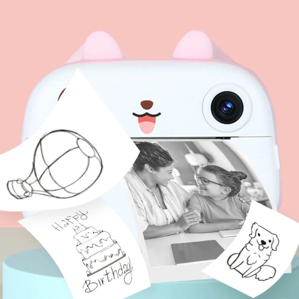 Kids Instant Print Camera – Dual HD Lens, 2.4” Display, Filters & Frames, Thermal Printing & Rechargeable Battery