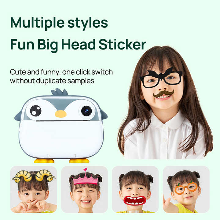 Kids Instant Print Camera – Dual HD Lens, 2.4” Display, Filters & Frames, Thermal Printing & Rechargeable Battery