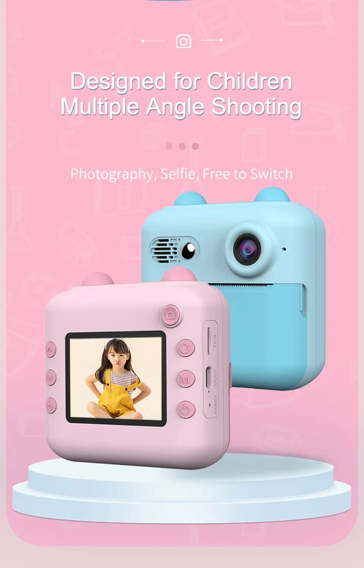 📸 2.4-Inch Kids Instant Print Camera – DIY Creative Fun with High-Definition Photography