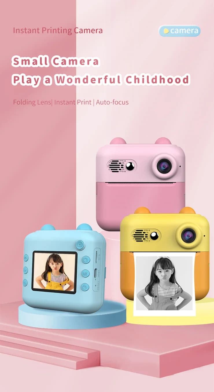 📸 2.4-Inch Kids Instant Print Camera – DIY Creative Fun with High-Definition Photography