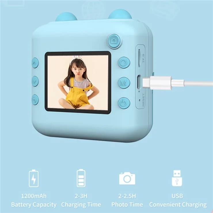 📸 2.4-Inch Kids Instant Print Camera – DIY Creative Fun with High-Definition Photography