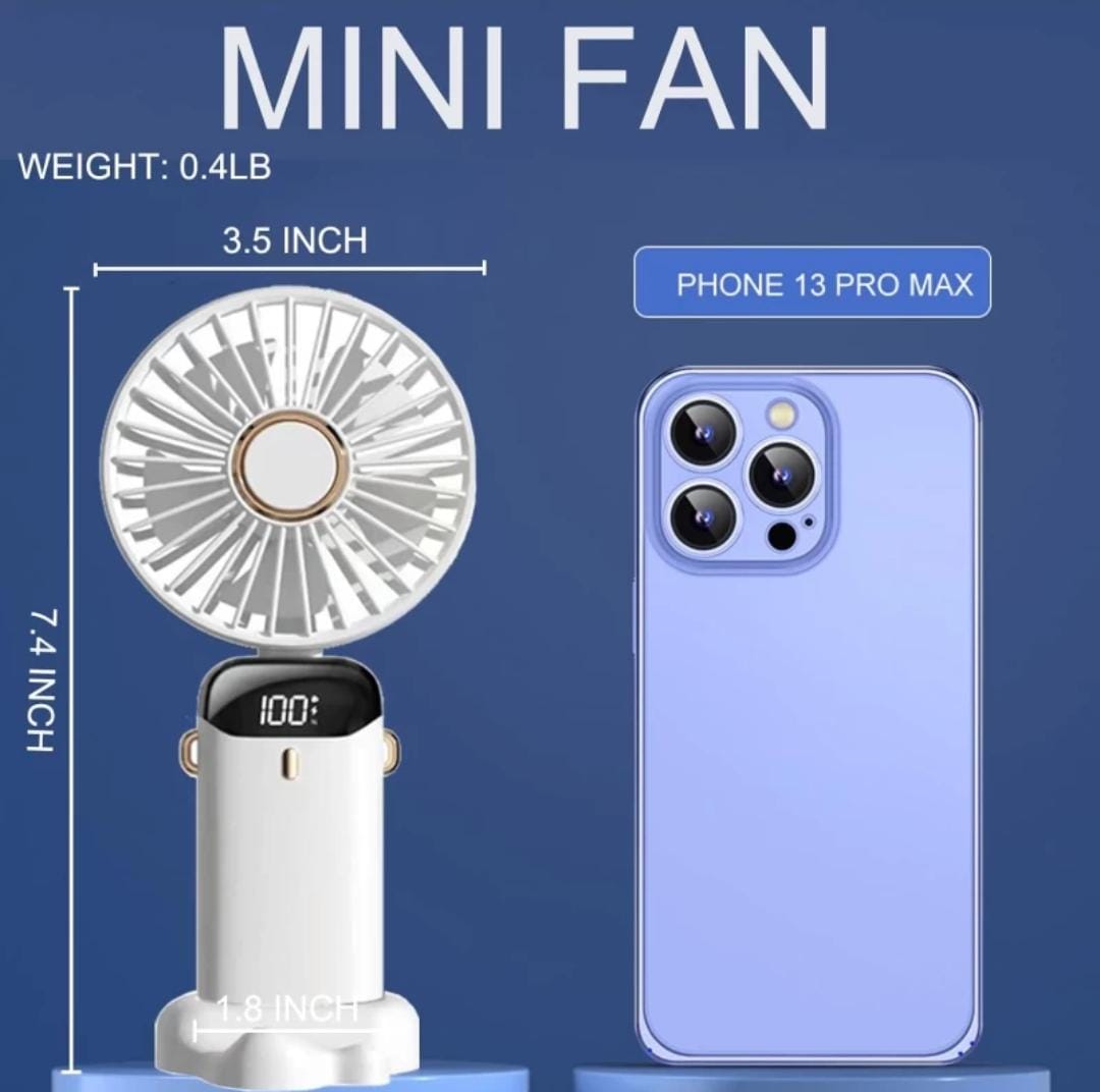 Mini USB Rechargeable Fan, Small Personal Pocket Fan 5 Speeds, Foldable Desk Fan Foldable Personal Portable Desk Table Cooling Fan Rechargeable_2025 USB Fan, Rechargeable Fan, USB Air Freshener(Multicolor)