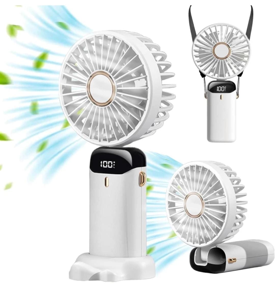 Mini USB Rechargeable Fan, Small Personal Pocket Fan 5 Speeds, Foldable Desk Fan Foldable Personal Portable Desk Table Cooling Fan Rechargeable_2025 USB Fan, Rechargeable Fan, USB Air Freshener(Multicolor)