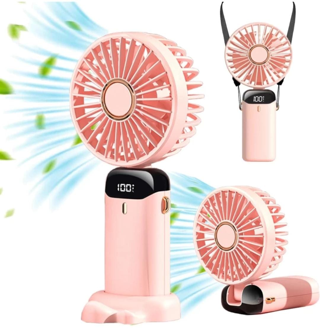 Mini USB Rechargeable Fan, Small Personal Pocket Fan 5 Speeds, Foldable Desk Fan Foldable Personal Portable Desk Table Cooling Fan Rechargeable_2025 USB Fan, Rechargeable Fan, USB Air Freshener(Multicolor)