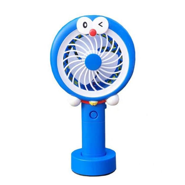 Cute Cartoon Mini Fan Handheld & Desktop USB Rechargeable Cooling Fan with light