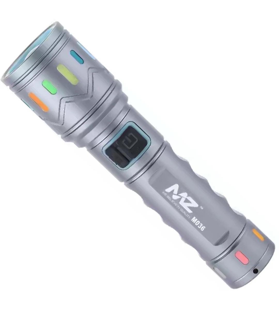 M036-METAL ZOOMABLE LED TORCH-3 Modes Flashlight, Super Bright 80W LED Light Torch (14 cm, Rechargeable)