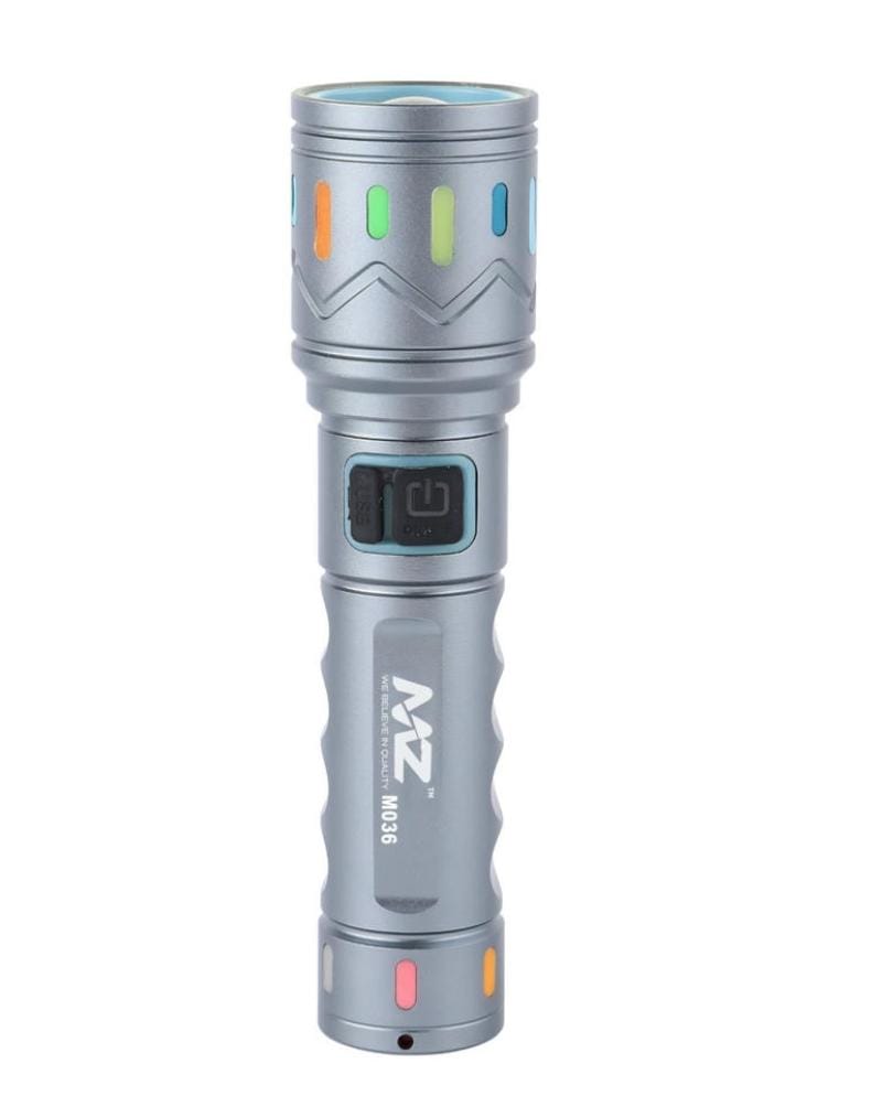 M036-METAL ZOOMABLE LED TORCH-3 Modes Flashlight, Super Bright 80W LED Light Torch (14 cm, Rechargeable)