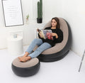 Inflatable Lounge Chair for Adults, Foldable Air Couch Sofa with Push Pump, Inflatable Lazy Sofa for Gaming Bedroom Indoor Outdoor