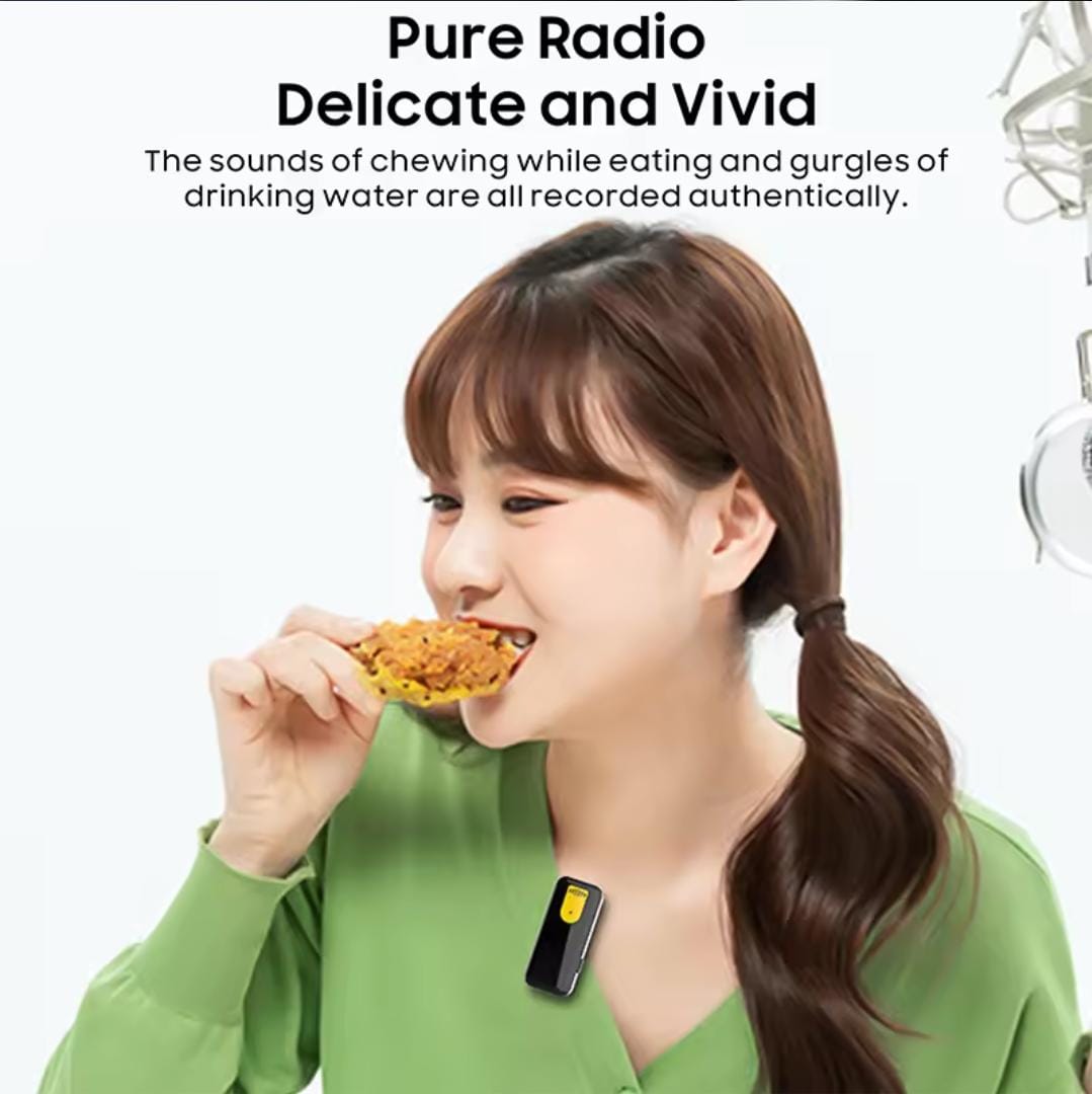 Wireless Microphone With Charging Case Podcast Recording Microphone Wireless Mic for Mobile Phone