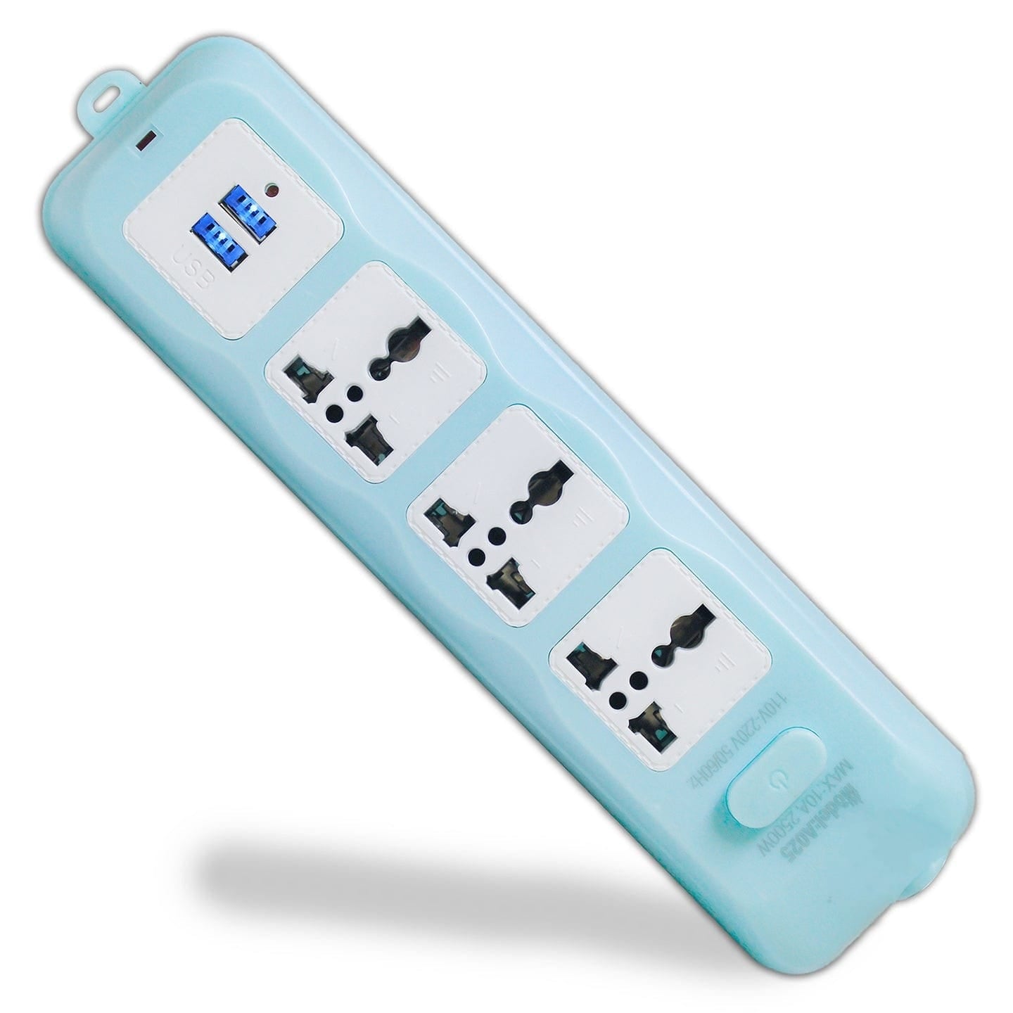 Extension Cord 10A 3Way Board with 2 USB Socket 3 Socket Extension Boards for Multi Use