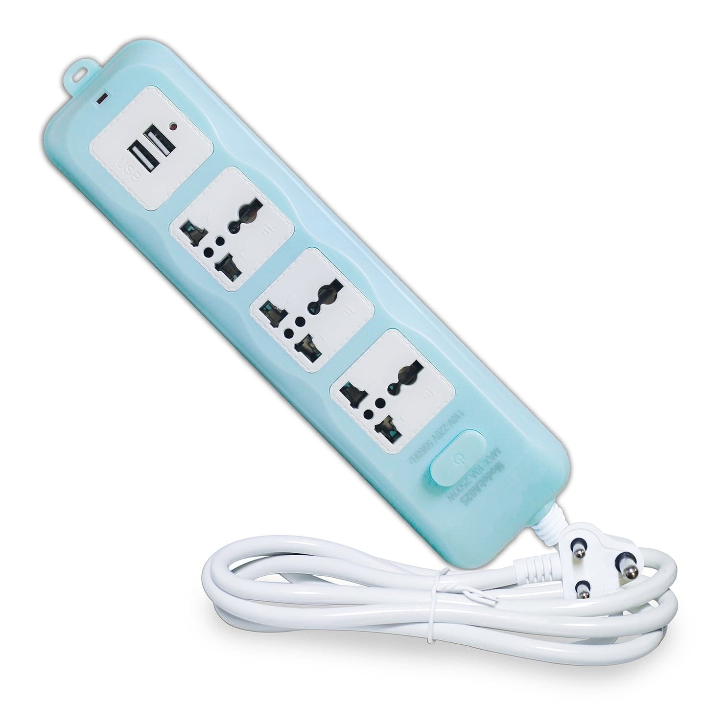 Extension Cord 10A 3Way Board with 2 USB Socket 3 Socket Extension Boards for Multi Use