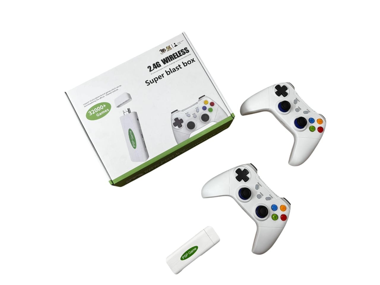 Super Blast Box Retro Game Console | 32,000+ Games | Dual Wireless Controllers | 4K HDMI Plug & Play | 43 Emulators | TV & Projector Compatible