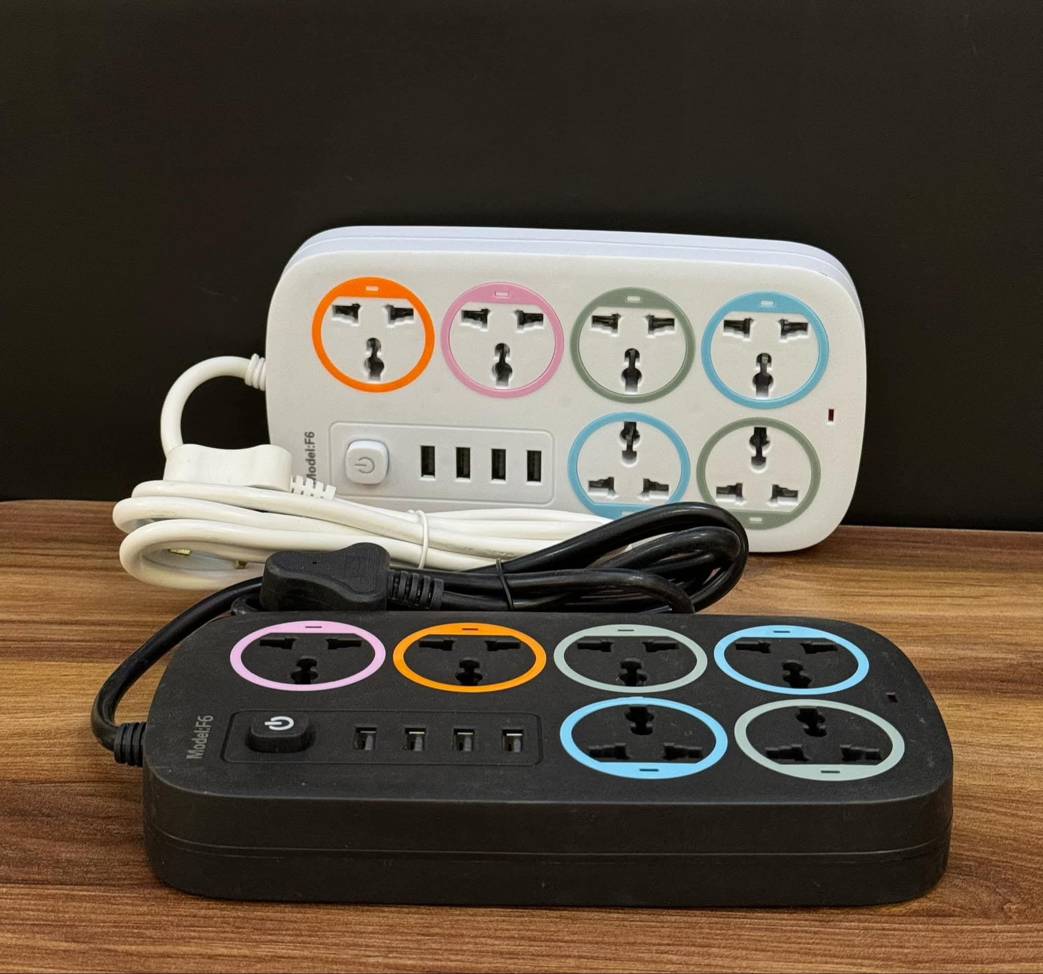 Extension Board/Cords with 4 USB port With 6 Socket for Multiple Devices 2500W 6 Socket Extension Boards