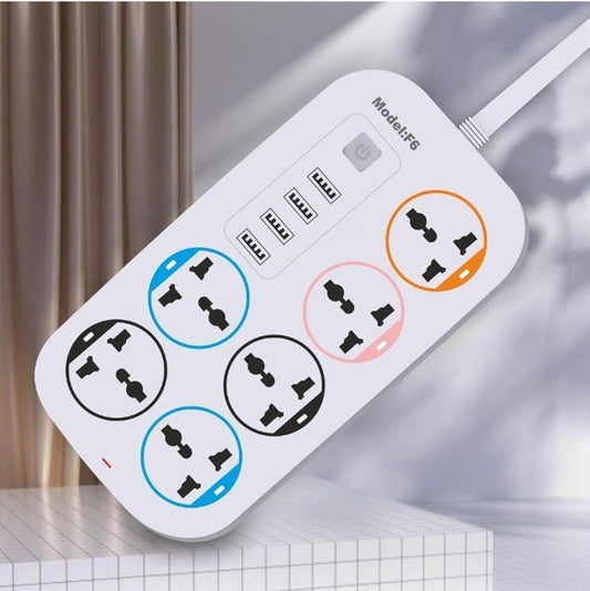 Extension Board/Cords with 4 USB port With 6 Socket for Multiple Devices 2500W 6 Socket Extension Boards
