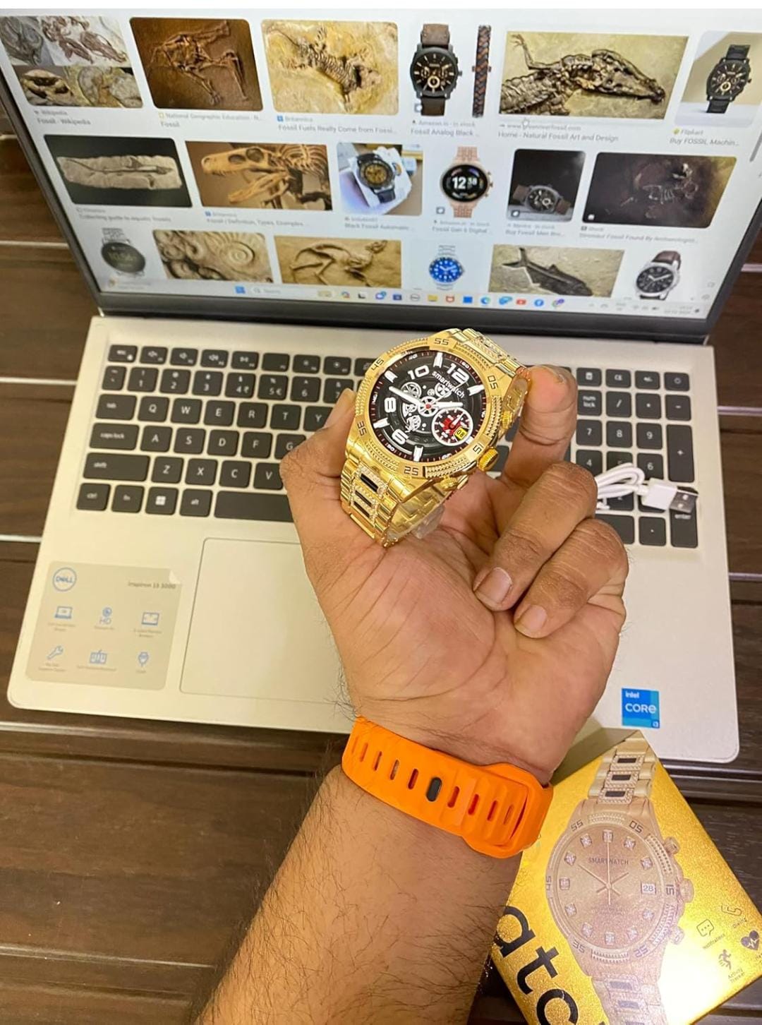 Gen 15 Smartwatch, HD Display Gold Metal Strap & Activity Tracker, Bluetooth Calling, Customizable Watch Faces, Water Resistant Smartwatch for Women & Girls