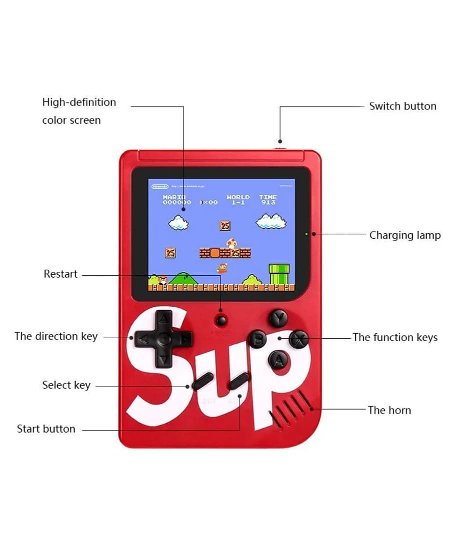 SUP 400 in 1 Retro Game Box with Remote Control for 2 Player, Handheld Classical Game Can Play On TV, 400 Games Like Contra, Tank, Bomber Man, Aladdin, Etc.