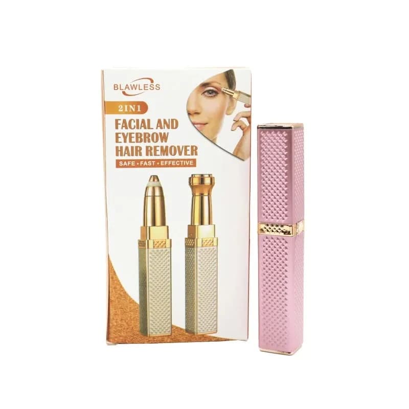 2-in-1 Rechargeable Eyebrow & Facial Hair Remover – Flawless Trimmer for Women | Upper Lip, Nose & Body Precision Tool