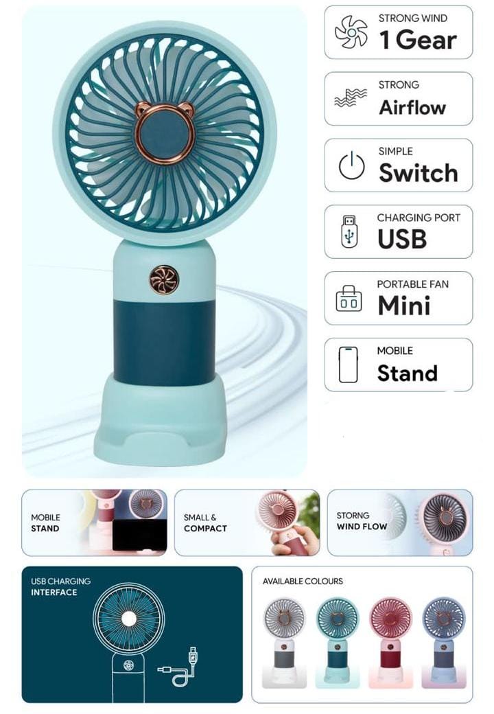 Handheld Fan Rechargeable – Small USB Personal Fan for Boys Girls | Portable Mini Fan for Travel, Indoor & Outdoor Use