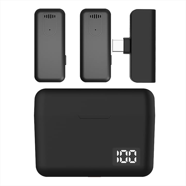 Wireless Microphone With Charging Case Podcast Recording Microphone Wireless Mic for Mobile Phone