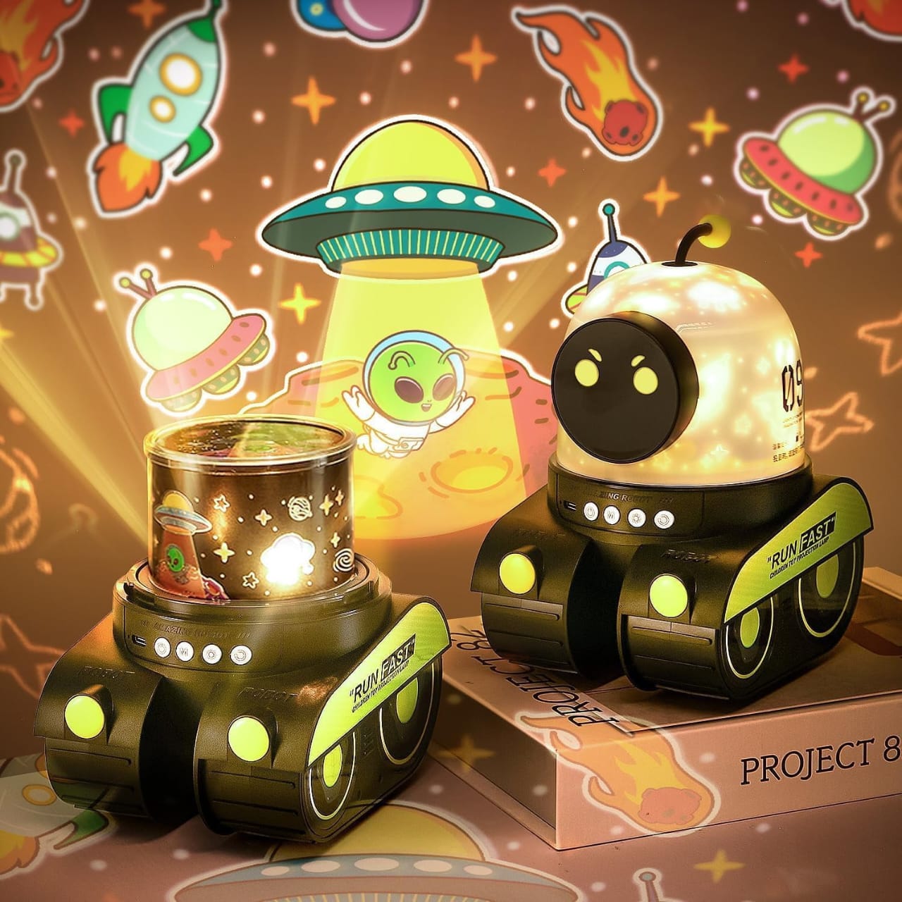 LED Galaxy Robot Starry Sky Projector Night Light with Bluetooth Music – Ideal for Kids’ Bedrooms & Parties