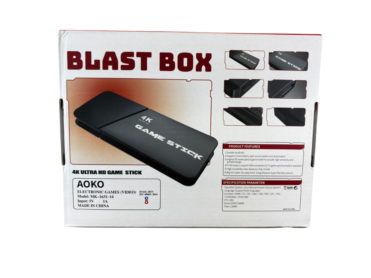 Retro Blast Box |4K Ultra HD |Plug & Play Wireless TV Video Game System | 28,000+ Games | 9 Emulators | Dual-Player Setup | 2.4G Wireless Game Stick